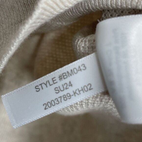 J.CREW Sweater Men Medium Cotton Pique Pullover NEW Beige Crewneck BM043 - Picture 14 of 15